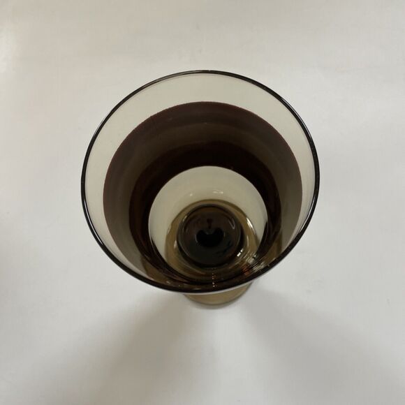 Vintage Set of 3 Libbey Sango Nova Brown Stemmed Glass Water‎ Goblets Wine - Picture 5 of 8